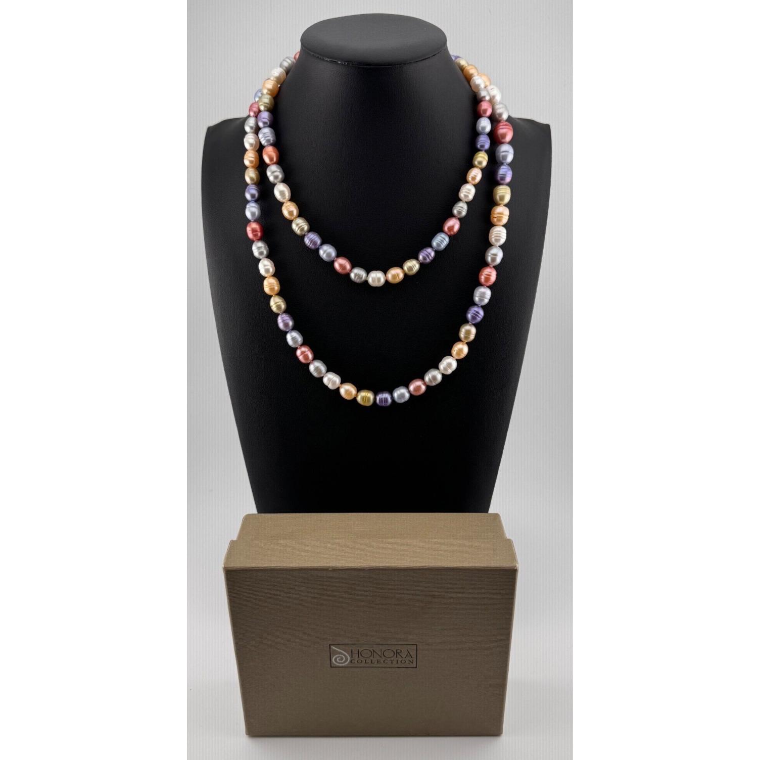 36” Multicolor Cultured Pearl Necklace 925 Sterling Silver Wildflower Honora